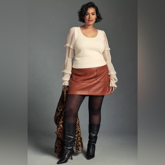 Anthropologie Long-Sleeve Victorian Ruffled Top - Picture 4 of 7